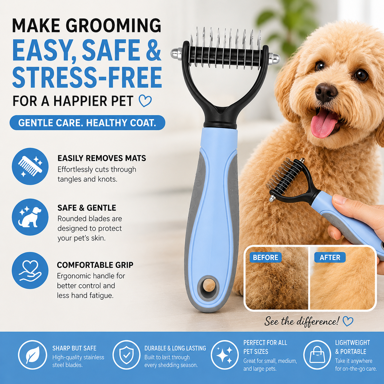 Nocta Deshedding Brush Double Sided