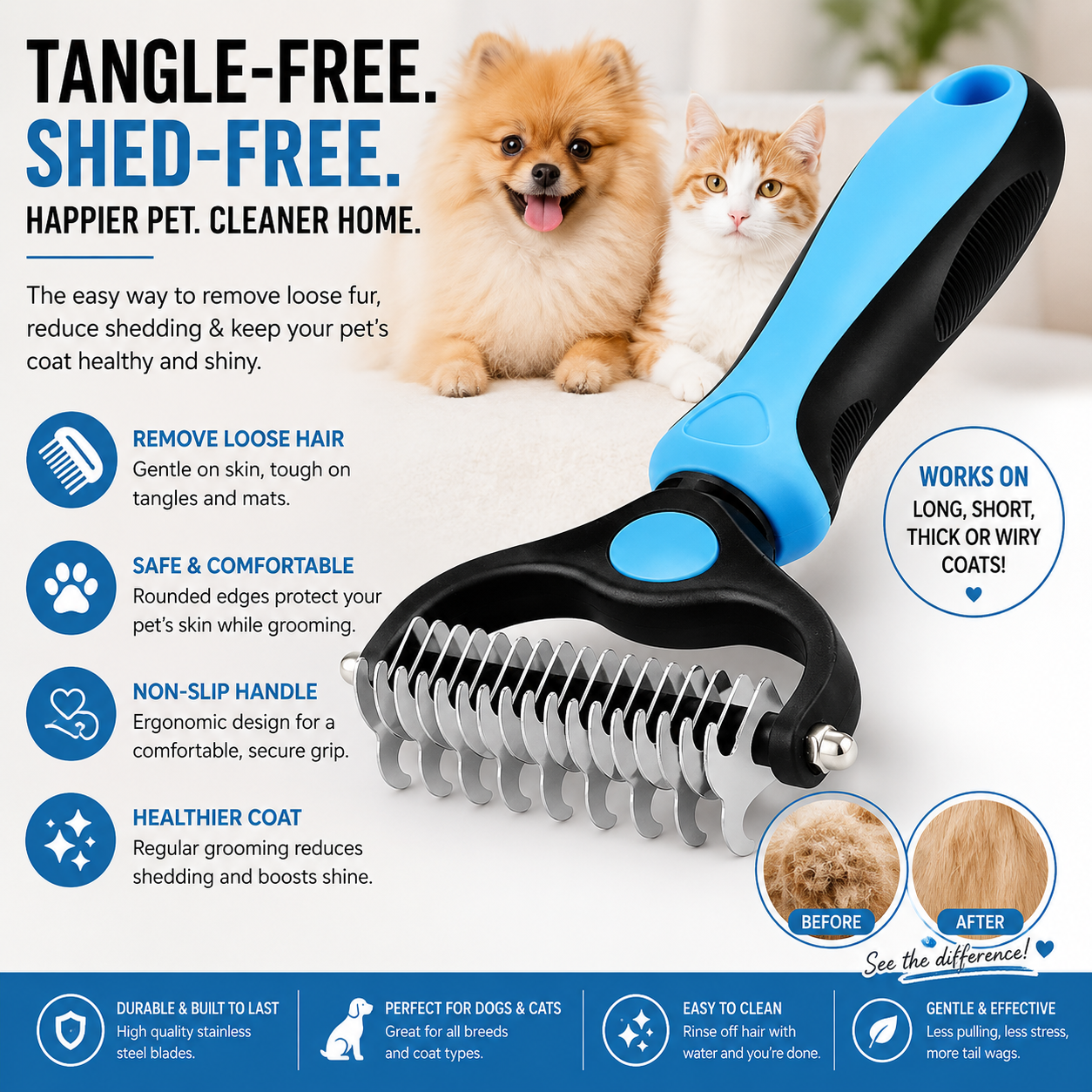 Nocta Deshedding Brush Double Sided
